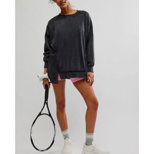 Free People Movement | Black Washed Oversized Pullover Sweatshirt | Size Medium